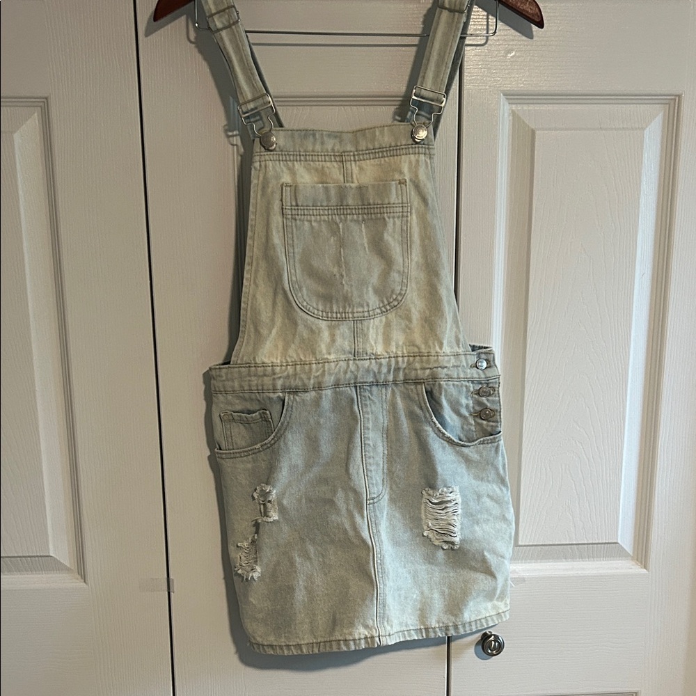 Light Wash Denim Overall Dress